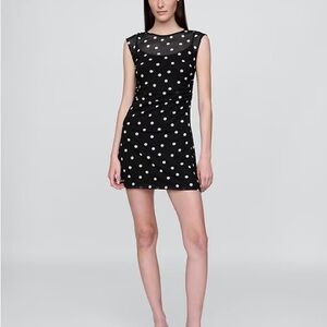 GAP Black Mini Dress with White Polka Dots